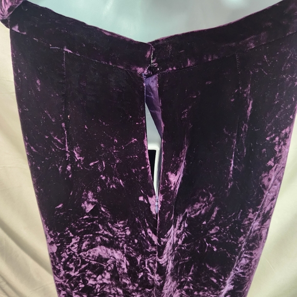Watters and Watters Vintage 80s Luxurious Crushed Purple Velvet Pantsuit Set - Picture 5 of 14